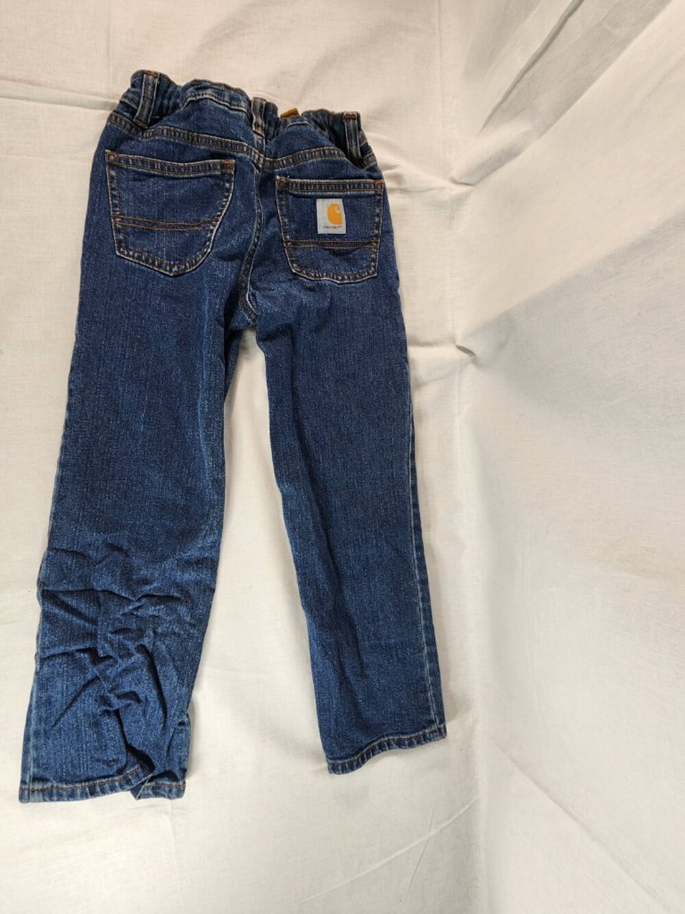 Carhartt Kids Jeans Size 6 Adjustable Waist Dark Wash Denim Unisex Stretch Waist - Picture 3 of 9